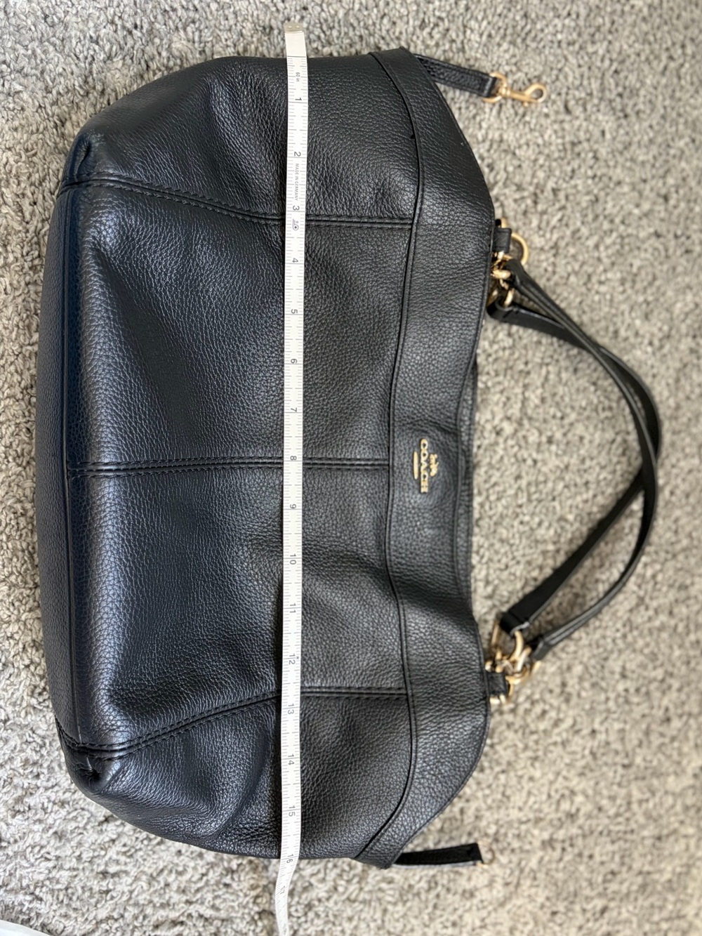 Coach Black Pebble Leather Hobo Shoulder Bag with Gold Hardware - Picture 6 of 11